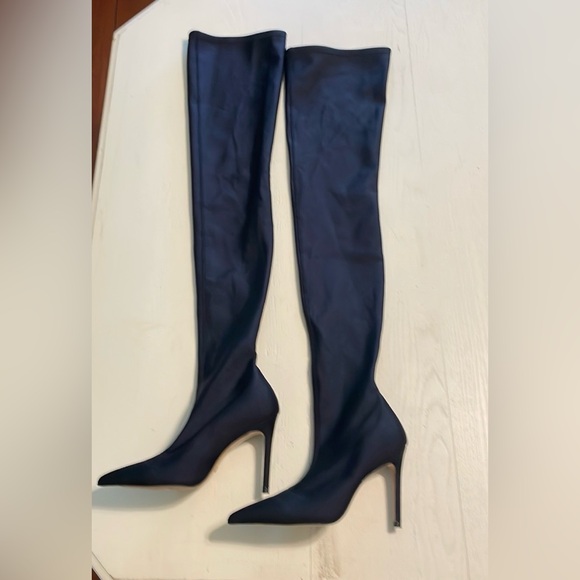 New Stuart Weitzman Ultrastrt Legging 100 Stretch Thigh High Black Boot size 6.5 - Picture 6 of 15